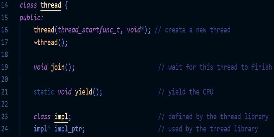Thread library project output